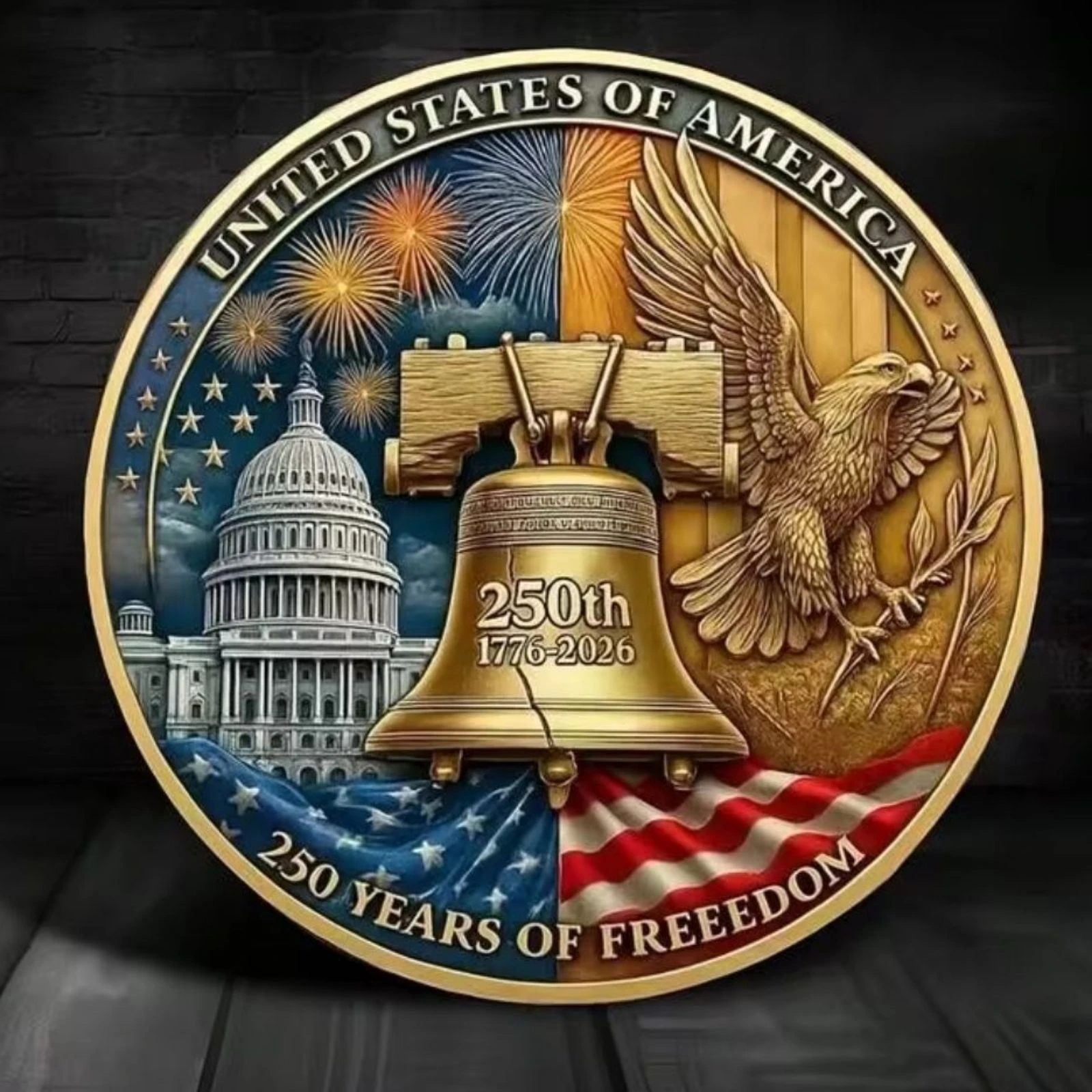 très belle médaille, juillet 2026, 250eme anniversaire de l'indépendance des USA